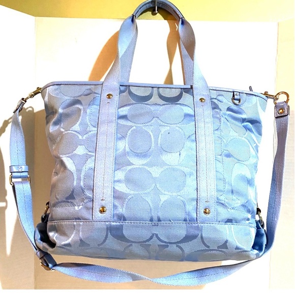 Coach CC signature print canvas satchel handbag - Picture 4 of 11